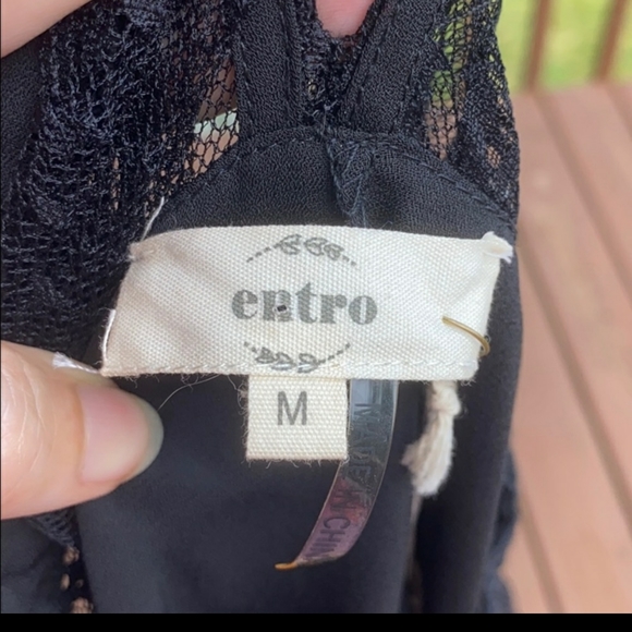 **SOLD**Entro black lace crochet trim bell sleeve top NWT - Picture 12 of 12
